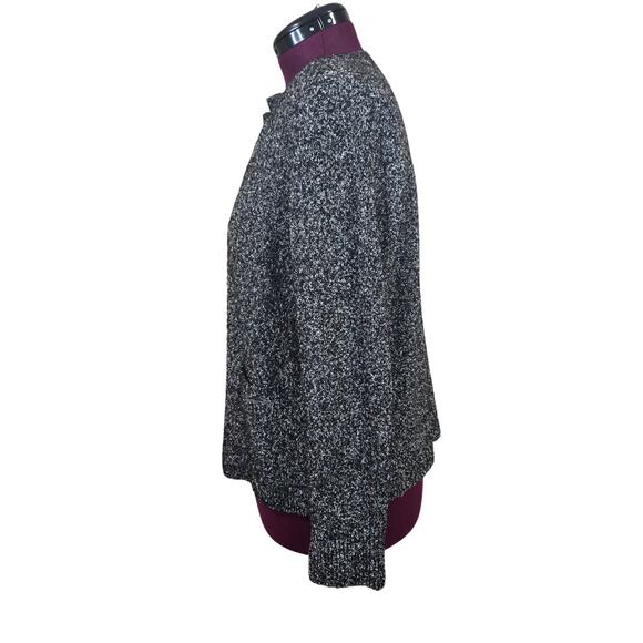 Women's LOFT Black & White Open Front Sweater Cardigan | Size Large - Picture 2 of 10